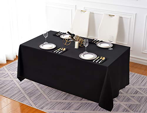 90x156 Inch Black Tablecloth for 8 Foot Rectangle Tables