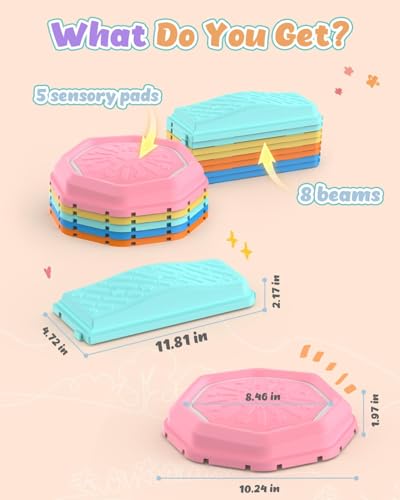 Balance Beam & Stepping Stones for Kids (13 Count)