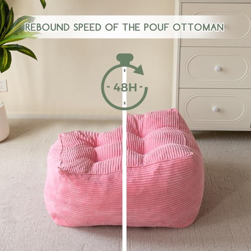 Square Stuffed Pouf Ottoman