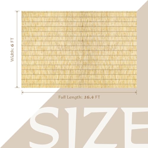 Natural Reed Fencing Roll 6FTx16.4FT Privacy Screen for Patio