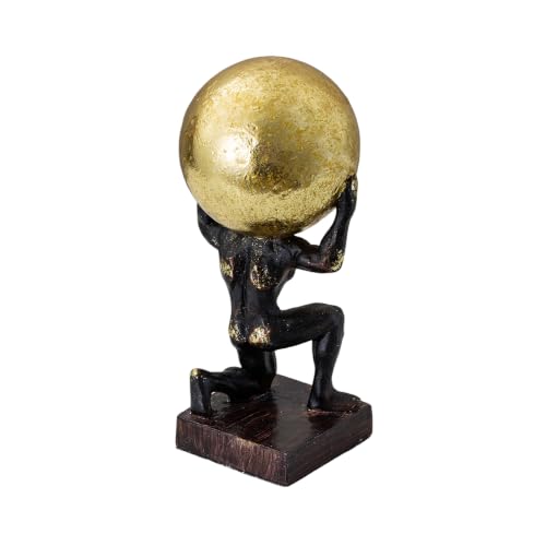 Atlas Statue and Sculpture Kneeling Figurine Decor Resin 10.5''