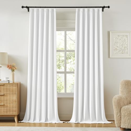 White Room Darkening Curtains 108 Inches Long
