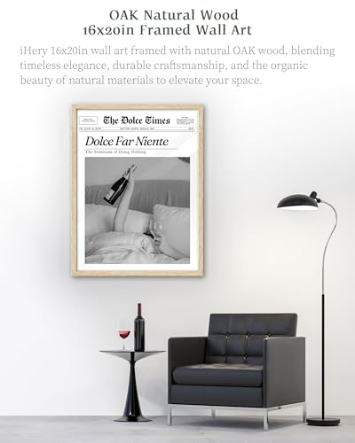 16x20in Dolce Far Niente Framed Newspaper Wall Art