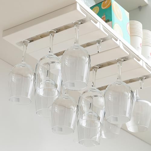 2 Pcs Wine Glass Holder Under Shelf or Cabinet Punch (2 Count)