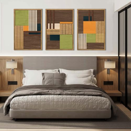 Large Modern Abstract Wooden Wall Art Set