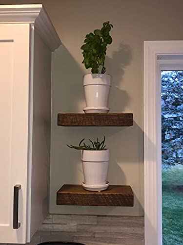 x2 18 Inch Wooden Floating Shelves for Wall (2 Count)