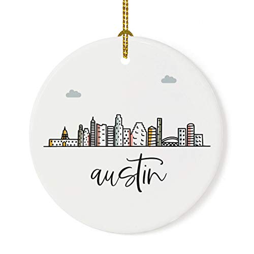 Round Ceramic Porcelain Christmas Tree Ornament Keepsake
