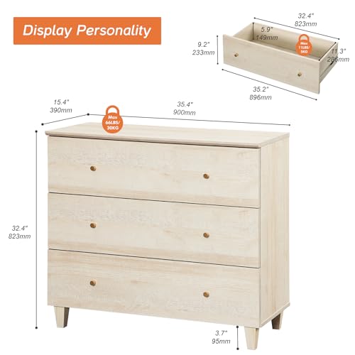 Bedroom Dresser with 3 Drawers