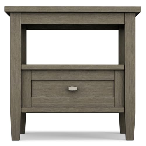 Warm Shaker 20" Wide Solid Wood End Table in Farmhouse Grey