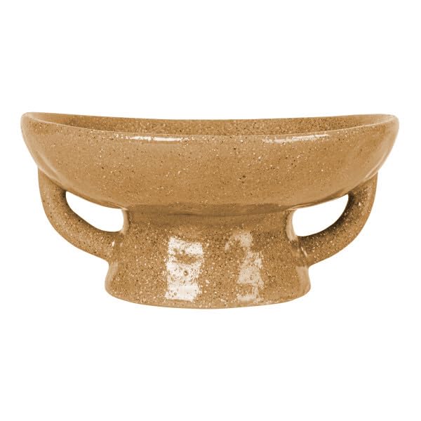 Stoneware Footed Pedestal Bowl with Handles
