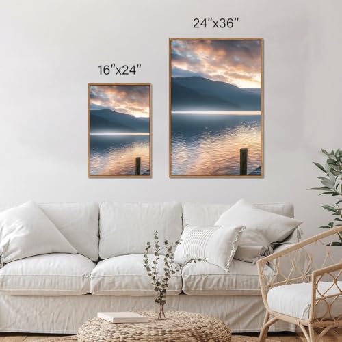 Sunset Lake Framed Canvas Wall Art Set