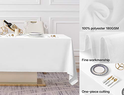 60x120 Inch White Tablecloth for 6 Foot Rectangle Tables