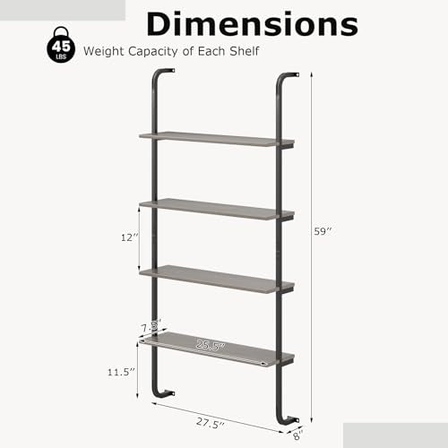 4 Tier Industrial Bookshelf