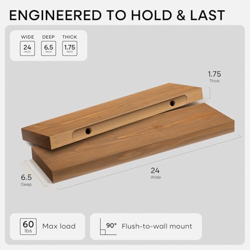 24 Inch Floating Shelves (3 Count)