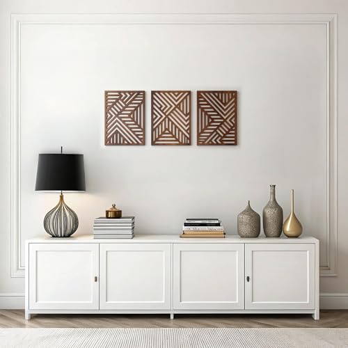 Modern Wooden Wall Sculptures (3 Count)