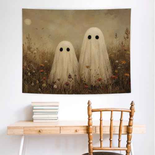 Fall Halloween Wildflower Ghost Tapestry 50x60 Inches