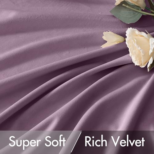Lavender Velvet Pinch Pleat Blackout Curtains W52 X L90 Inches (2 Count)