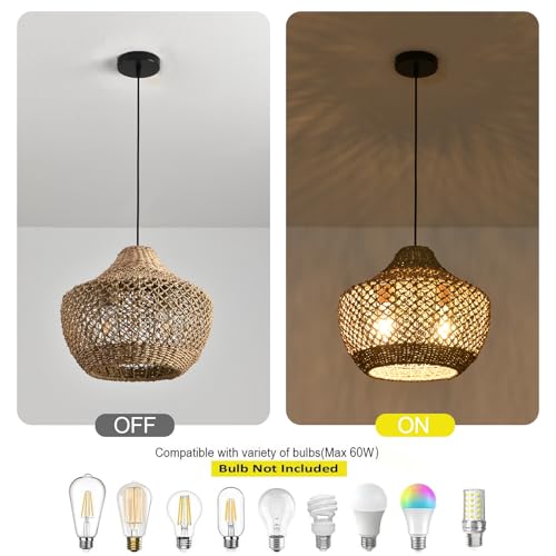 Woven Seagrass Pendant Light (2 Count)