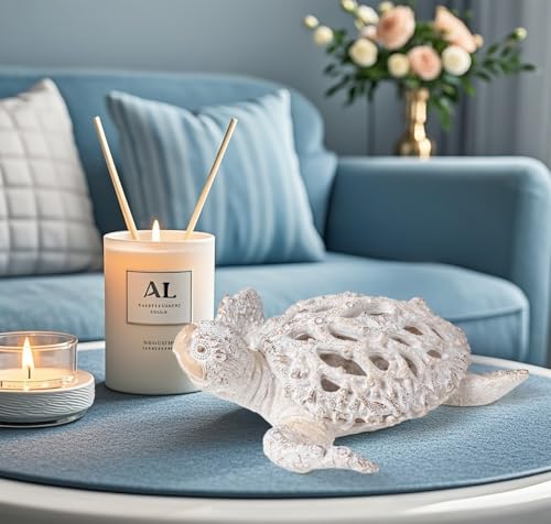 Ocean White Sea Turtle Coral Reef Beach Coastal Home Shelf Decor