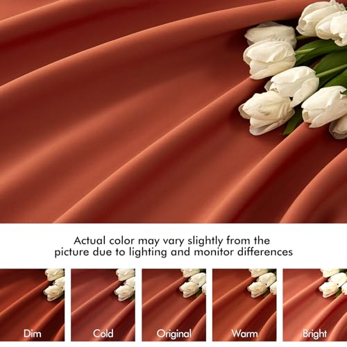 Fall Burnt Orange Back Tab Blackout Curtains 52"x96" Length 2 Panels (2 Count)