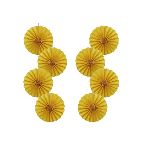 Yellow Birthday Decorations Hanging Paper Fans 12inch (30 Count)
