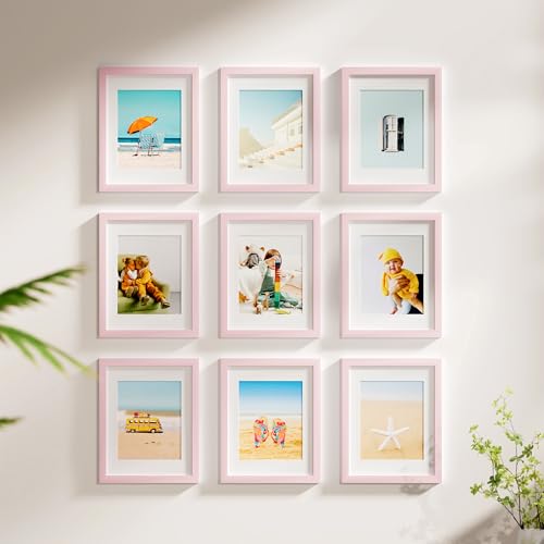 8x10 Picture Frames Set of 9 for Wall or Tabletop Display (9 Count)