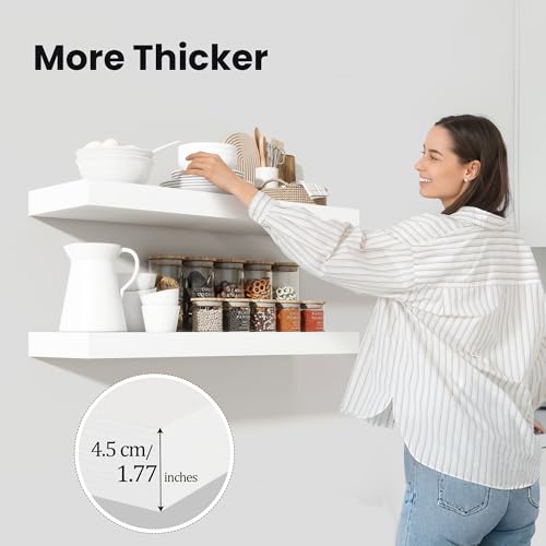 Floating Shelves 55.1" W x 10.3" D White Set of 2 (2 Count)