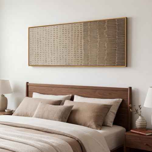 Large Framed Neutral Wabi Sabi Abstract Wall Art