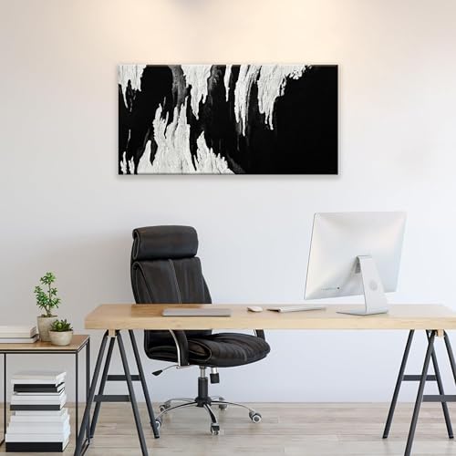 Black And White Abstract Wall Art For iving Room Prints Paintings 20" X 40"