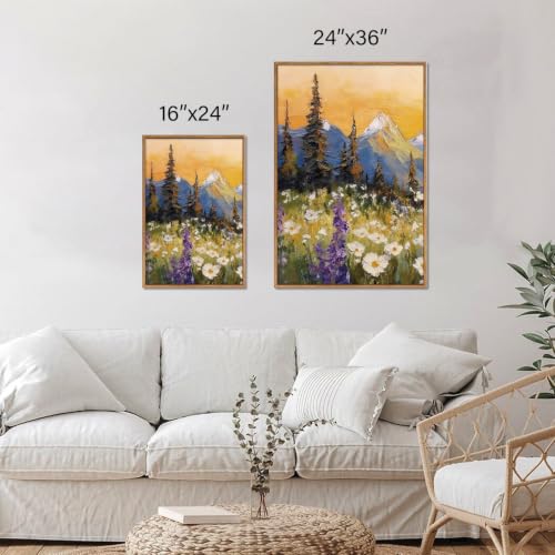 Boho Mountain Framed Canvas Wall Art