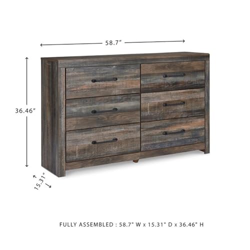 Rustic 6 Drawer Bedroom Dresser