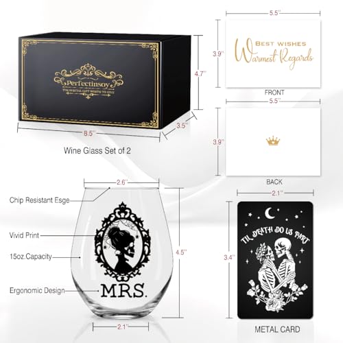 Skull Wine Glass 2 Piece with Gift Box