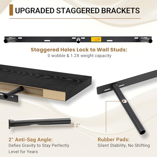 Black Floating Shelves (2 Count)