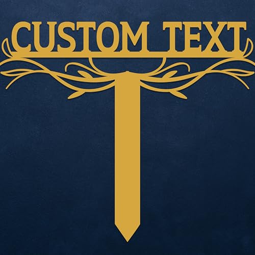Personalized Metal Text Garden Sign with Stake
