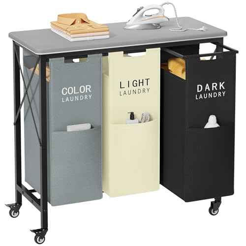 3 Section Laundry Hamper with Ironing Board