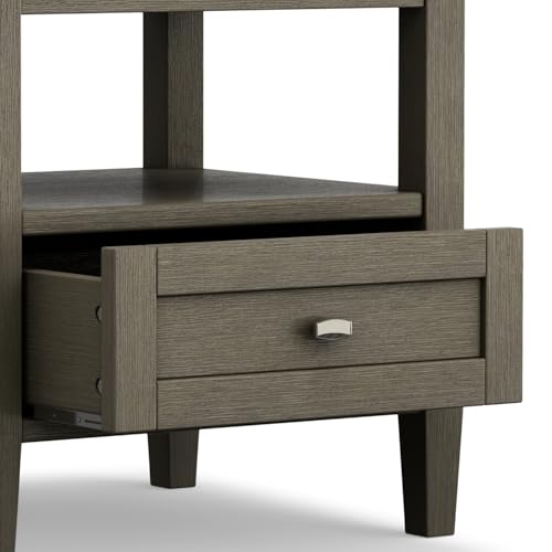 Warm Shaker 20" Wide Solid Wood End Table in Farmhouse Grey