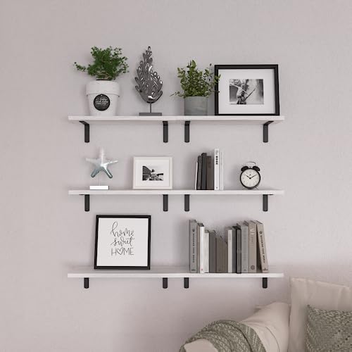 Floating Shelves Set of 6 for Wall Decor & Storage (6 Count)