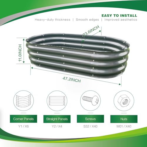 Gardmax 2 Pack Galvanized Raised Garden Bed