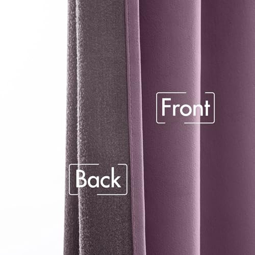 Lavender Velvet Pinch Pleat Blackout Curtains W52 X L90 Inches (2 Count)