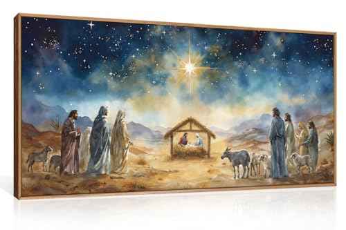 Large Bible Christian Religious Framed Canvas Wall Art Set