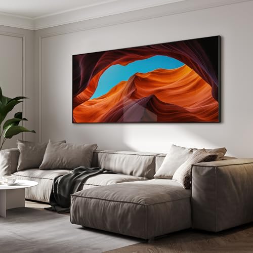 36"x72" Extra Large Framed Wall Art Antelope Canyon Rock Formation with Vibrant Colors for Home Living Room Bedroom Decor