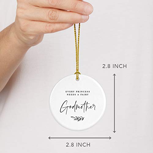 Round Ceramic Porcelain Christmas Tree Ornament Keepsake Collectible Godmother Gift