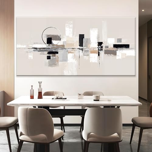 Large Abstract Wall Art For Living Room Painting Black White Wall Art Prints Minimalist Grey Brown Abstract Art Modern Canvas Art Wall Decor Picture For Bedroom Office Home Decoration 35" × 70"