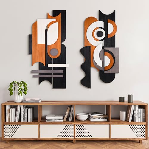 Honeyed Dusk I & II Hand Made & Hand Finished Dimensional Solid Wood Abstracts