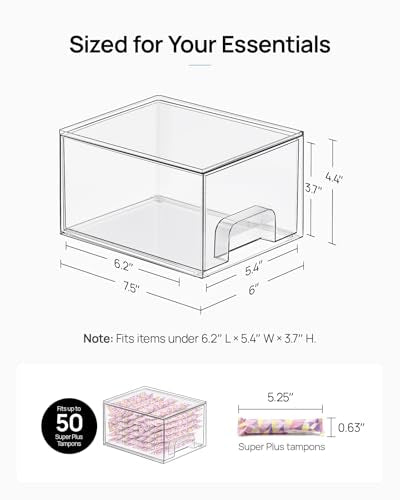 4 Pack Small Clear Stackable Storage Drawers (4 Count)