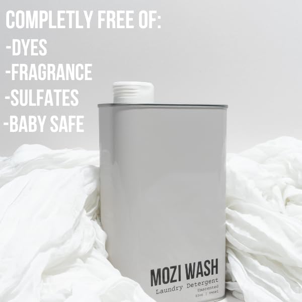 Laundry Detergent Liquid, Unscented, 50+ Loads, Concentrated, Non toxic, Plant Based Enzyme Cleaner, Phosphate & Paraben Free, Long Lasting Luxury Clean, Scent Free, 32 oz Recyclable Bottle - HavenBliss Decor
