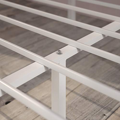 Patricia White Metal Canopy Platform Bed Frame