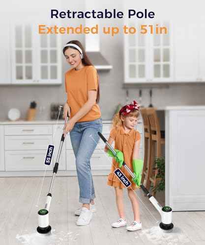 Cordless Electric Spin Scrubber with 5 Brush Heads