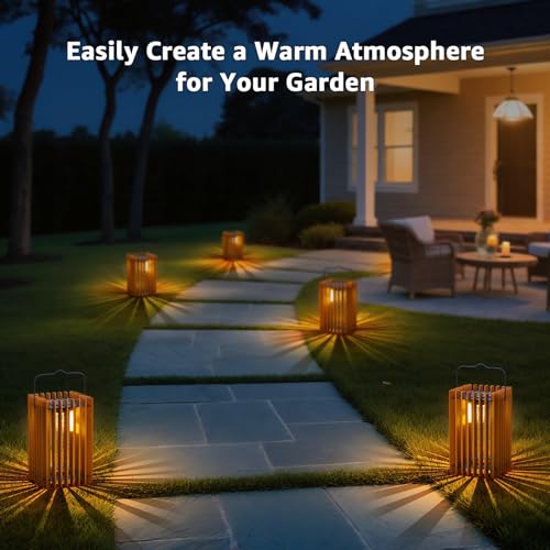 2 Pack Solar Lanterns Outdoor Hanging Portable Table Top Decorative Lamp DIY Lantern Lights Water (2 Count)