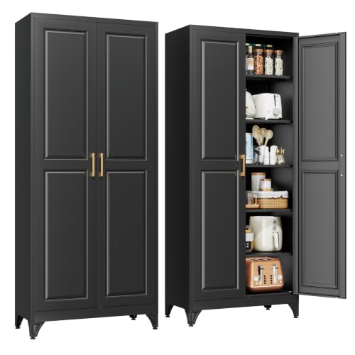 75" Metal Kitchen Pantry Cabinet
